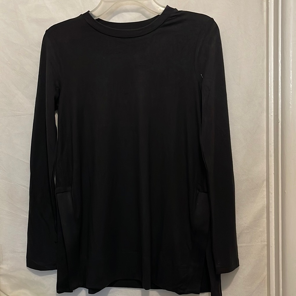 Daily Ritual Women's Soft Rayon Jersey Crew Neck Long-Sleeve Split-Hem Tunic